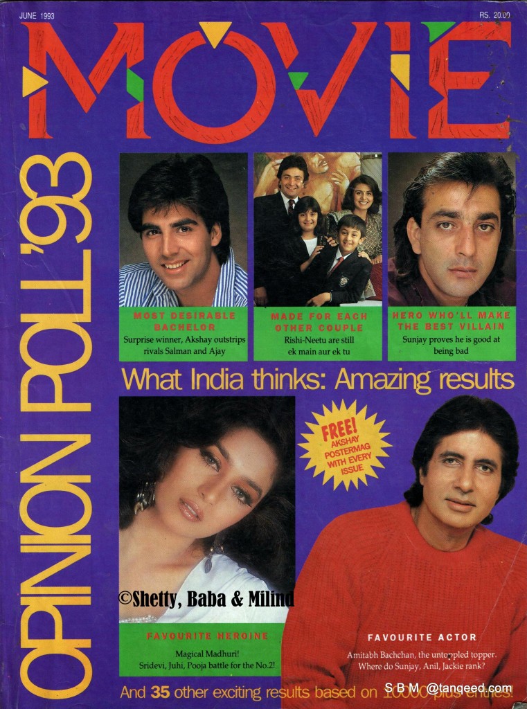 What India thought on 1993, Poll results on Top Stars, Top Movies etc