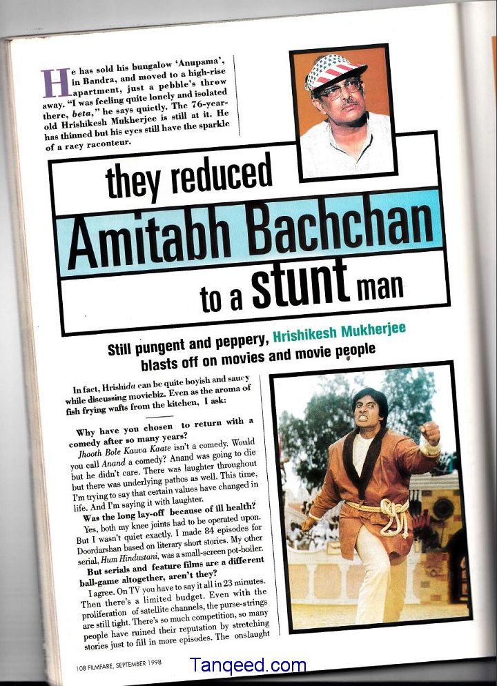 Blast from the Past - Hrishikesh Mukherjee Interview: They reduced Amitabh Bachchan to a stunt man.