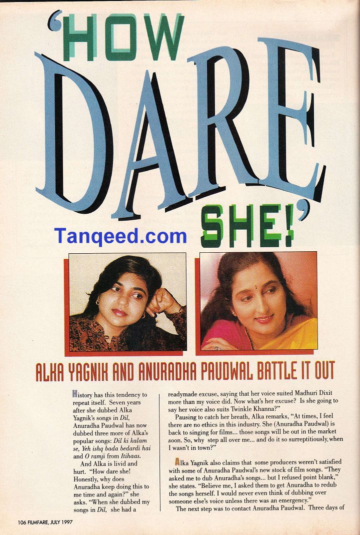 Blast from the Past: Alka Yagnik lashes out at Anuradha Paudwal