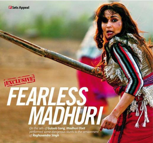 First Look Pictures of Madhuri Dixit from Sets of Gulaab Gang